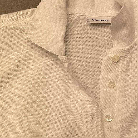 Lacoste White/White Polo Short Sleeve - Picture 6 of 6